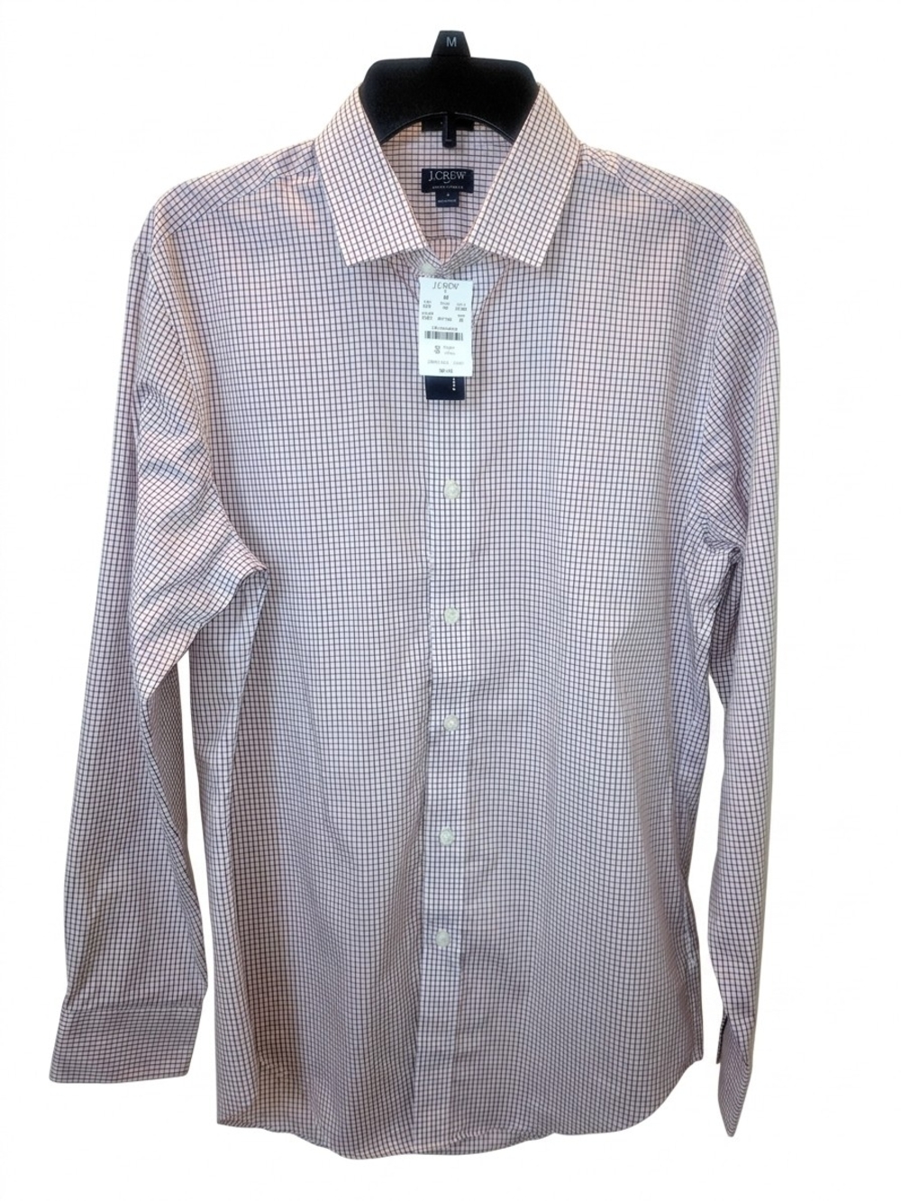 NWT J.CREW Sz M Red/White Micro-Check Dress Shirt